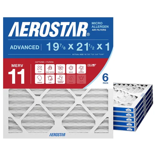 Miniatura 10 de Aerostar 19.875 x 21.5 x 1 MERV 8 – 4 unidades – Filtros plisados de alta eficiencia para HVAC, horno y aire acondicionado – Elimina el polvo