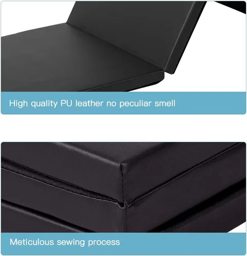 Miniatura 3 de Exercise Mat 2'x6'/4'x8'/4'x10' Gymnastics Mat Folding Gymnastics Tumbling Mats 1.6"-2" Thick PU Leather Yoga Mat Portable With Carrying Handles for