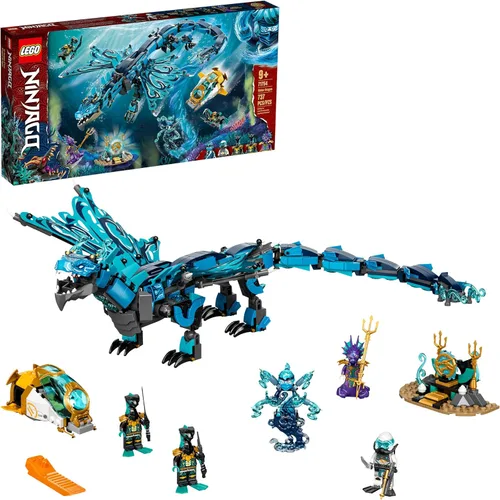 LEGO NINJAGO - Juguete de dragón de agua, 71754, juego de construcción con 5 minifiguras y armas, regalos ninja para niños de 9 años de edad, niños