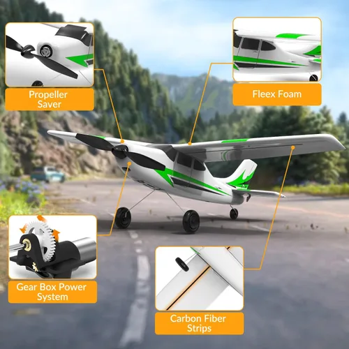 Miniatura 5 de VOLANTEXRC Avión de entrenamiento RC 3CH con avión de control remoto con protector de hélice, estabilizador giroscópico de 6 ejes y 3 modos