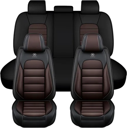 Miniatura 23 de Fundas de asiento para Chevrolet Chevy Aveo 2004-2011, funda de asiento de automóvil de piel sintética, compatible con bolsa de aire, protector
