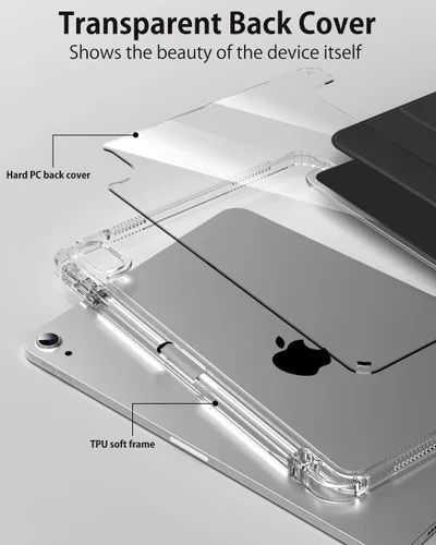 Miniatura 3 de Compatible con iPad (A16) de 11ª generación de 11 pulgadas 2025, funda para iPad de 10.9 pulgadas 2022, parte trasera transparente y cubierta