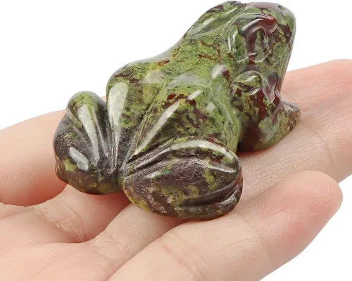 Miniatura 3 de SMQ Rana de cristal de 2 pulgadas, figura de sangre de dragón natural, decoración de estatua tallada a mano, animal de cristal de piedra curativa