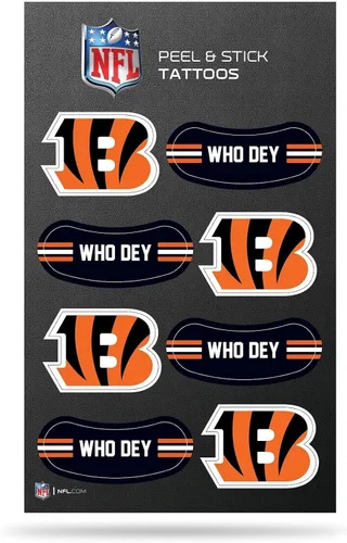 Miniatura 20 de Rico Industries NFL Footbal Peel & Stick Temporary Tattoos - Eye Black - Game Day Approved!