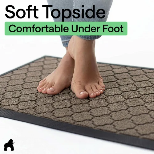 Miniatura 8 de Gorilla Grip WeatherMax - Tapete para todas las estaciones, impermeable, 17 x 29 pulgadas, goma natural duradera, resistente a manchas y Latte