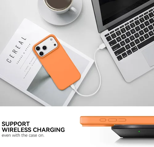 Miniatura 390 de GUAGUA Funda compatible con iPhone 17 Pro Max de 6.9 pulgadas, silicona líquida, goma de gel suave, delgada, forro de microfibra delgada