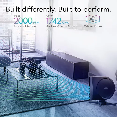 Miniatura 4 de Vornado STRATA Ventilador oscilante compacto con control remoto, 19 pulgadas, circulador de aire de alta velocidad, ventilador silencioso y potente