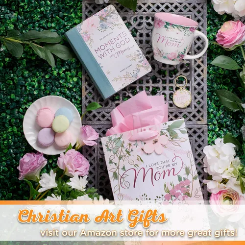 Miniatura 7 de Juego de bolsa de regalo/papel de seda de Christian Art Gifts para mamás "I Love That You're My Mom", rosa, mediano Rosa/Blanco - Love Mom