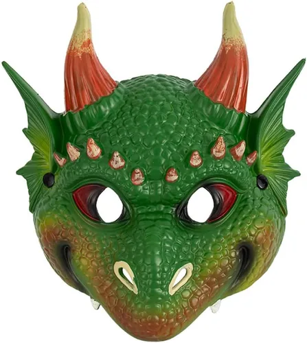 Miniatura 8 de Himine Juego de alas de máscara de dragón de dibujos animados para niños, Halloween, Navidad, fiesta, accesorios de actuación