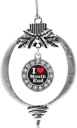 Miniatura 200 de Inspired Silver - Twin One - Adorno festivo de Navidad de plata - Adorno festivo de árbol de Navidad con dije de círculo y circonita cúbica