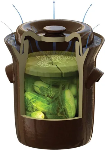 Miniatura 2 de TSM Products Harvest Fiesta - Olla de fermentación con peso de piedra, 5 litros