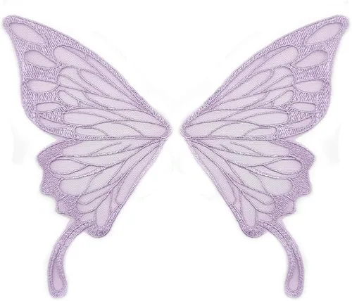 Miniatura 13 de 5 pares de alas de hada coser en parches de encaje de mariposa apliques de tul organza tela alas bordado cuello escote adornos bricolaje ropa Blanco