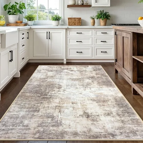 Miniatura 863 de IOHOUZE Alfombra abstracta lavable de 3 x 12 pies para pasillos, antideslizante para cocina, camino de entrada de lana sintética para interiores