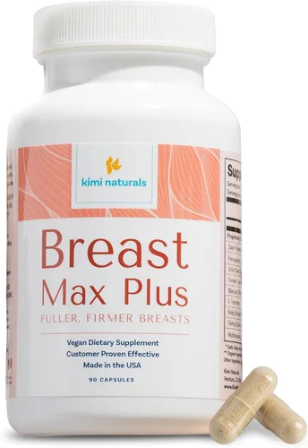 KIMI Naturals Breast Max Plus - Píldoras de mejora de senos l Suplemento potenciador para un crecimiento rápido y busto más grande, fórmula de