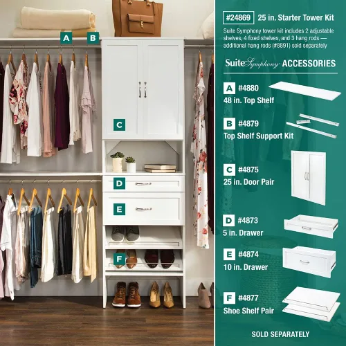 Miniatura 5 de Cubículo ClosetMaid SuiteSymphony de 25 x 6 pulgadas