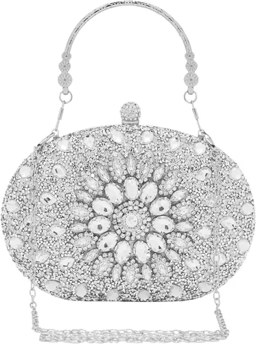 Miniatura 11 de SH Bolsos de mano para mujer, bolso formal de noche con diamantes de imitación, bolsos brillantes para boda, fiesta, cóctel, baile de graduación