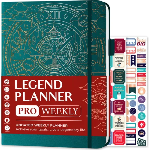 Miniatura 12 de Legend Planner PRO - Agenda semanal y mensual de lujo para aumentar la productividad y alcanzar tus objetivos. Cuaderno organizador de gestión