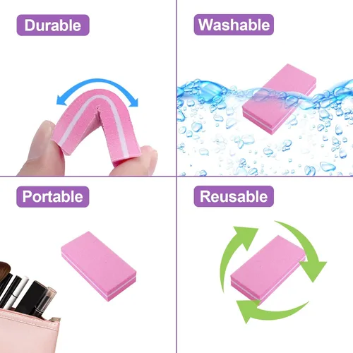 Miniatura 3 de Juego de pulidor de uñas profesional rosa, 30 piezas, uñas acrílicas y naturales, bloques de tampón de grano 100/180