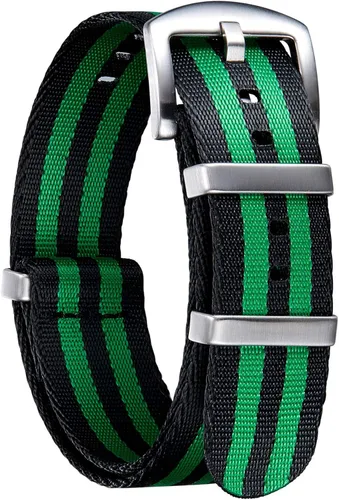 BINLUN Correa de reloj de nailon gruesa G10 Premium nailon balístico multicolor de repuesto con hebilla de acero inoxidable para hombres y mujeres,