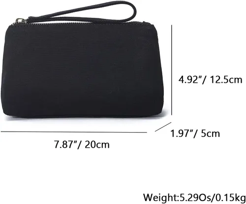 Miniatura 2 de Bolsa de nailon para pulseras de maquillaje, bolsa de pulseras impermeables con bolsillo con cremallera, bolsa para tarjetas de crédito