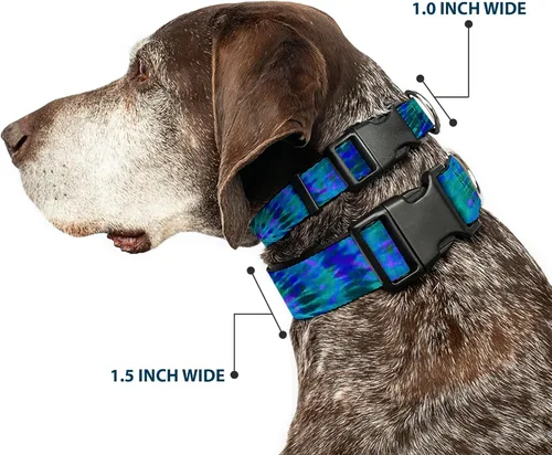 Miniatura 2 de buckle-down 15 – 26" Tie Dye Verde/Azul/Púrpura de plástico Clip Collar, Grande