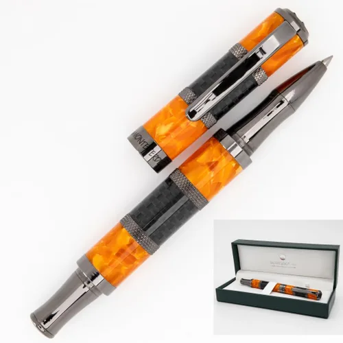 Monteverde USA Regatta Sport - Bolígrafo de punta redonda de carbono completo, negro – Instrumento de escritura de lujo, recargable con repuestos