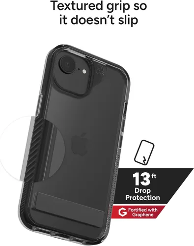 Miniatura 6 de ZAGG Santa Cruz - Funda con función atril para iPhone 17e, 16e, 15, 14, 13, protección contra caídas de 13 pies, reforzada con grafeno, funda Negro