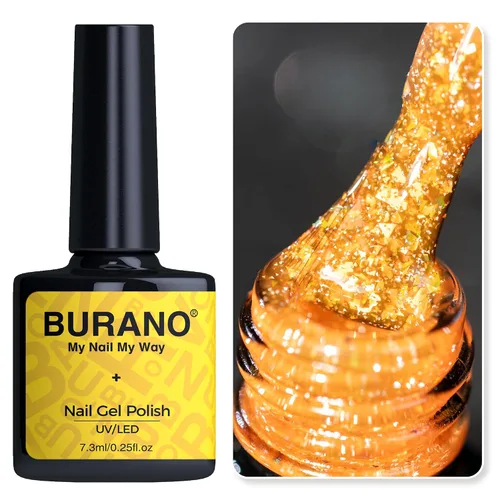 Miniatura 25 de BURANO Esmalte de uñas de gel reflectante, 0.2 fl oz, esmalte de gel reflectante con purpurina de diamante, esmalte de gel de color brillante