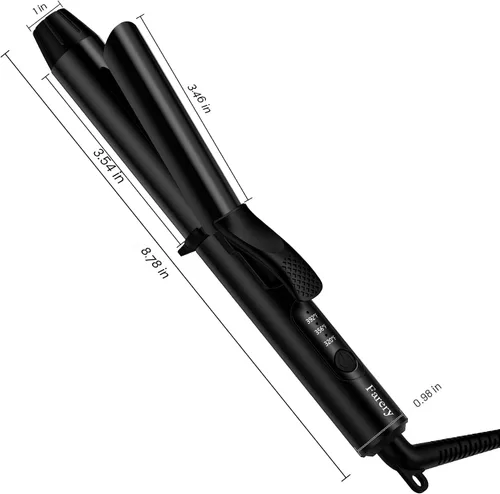 Miniatura 7 de FARERY Rizador de viaje, mini rizador de pelo de 1 pulgada, tamaño de viaje con 3 temperaturas ajustables, doble voltaje de 100-240 V, apagado