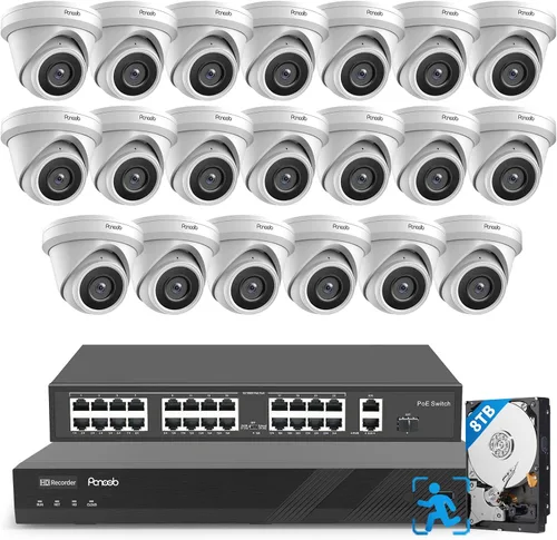 Miniatura 15 de Sistema de Seguridad con 4 Cámaras PANOOB 5MP, 4X Cámaras IP de 5 Megapíxeles con Cable para Exteriores con Domo y Torreta con Detección de Personas