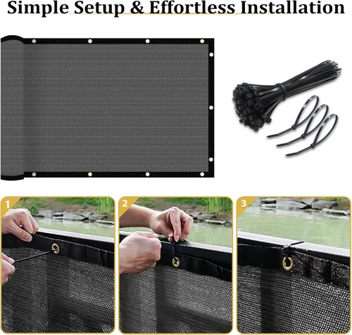 Miniatura 4 de Shade&Beyond Pantalla de Privacidad para Cerca de 6' X 50' Pies, Malla de Cercado Resistente de 170 GSM, Cubierta de Red de Sombra para Pared