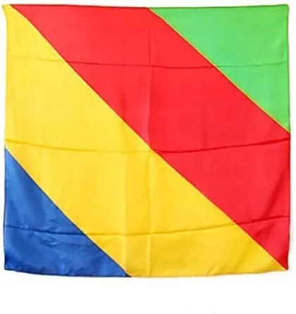 SUMAG Bufanda de rayas arcoíris de 4 colores, trucos de magia de seda, accesorios mágicos de caña de aparición, accesorios de ilusiones de escenario