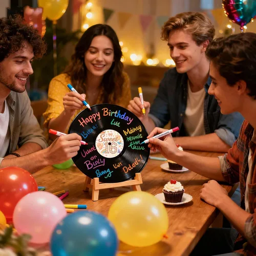 Miniatura 6 de Sweet 16th Birthday - Juego de libros de invitados de discos de vinilo para cumpleaños – Dulces dieciséis decoraciones y regalos para niñas