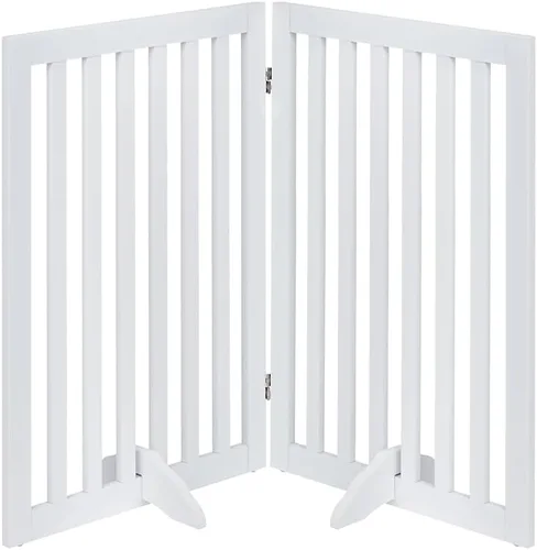 Miniatura 27 de unipaws Puerta para mascotas de pie libre de 24 pulgadas de alto para perros y gatos, puertas de madera para puerta, escaleras, valla plegable