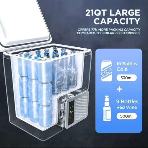 Miniatura 3 de LiTHELi 12V Refrigerador de Coche y Enfriador Eléctrico, 21QT/20L Refrigerador de Coche Portátil (-4-68℉), Enfriador de Compresor Alimentado por