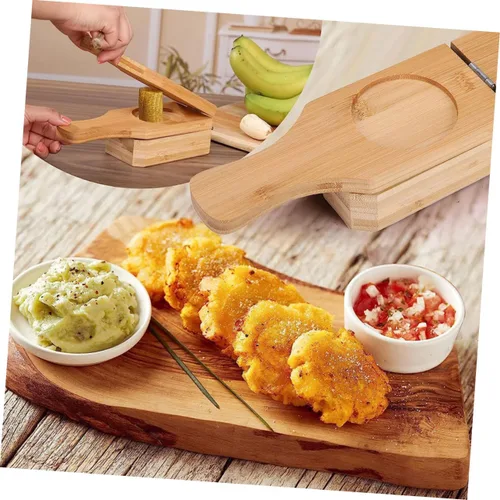 Miniatura 4 de HOMSFOU herramientas de tortilla plátanos Plátano prensa de peso prensa de plátano prensa de peso de cocción de plátano prensa de plátano prensa