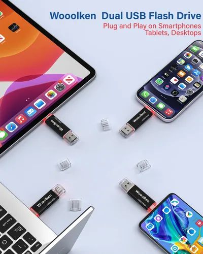 Miniatura 7 de Unidad flash USB C de 8 GB, paquete de 10 unidades flash Wooolken tipo C + USB 2.0 Thumb Drive OTG Memory Stick compatible con iPhone 16/15