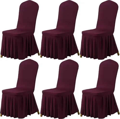 Miniatura 17 de Dimatic Juego de 2 fundas elásticas para sillas de comedor, fundas Parsons con falda, de elastano súper ajuste, funda protectora de asiento para Azul