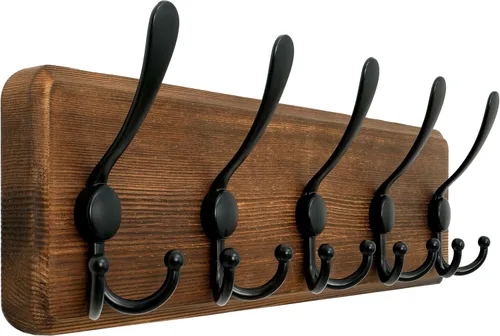 Miniatura 19 de WEBI Perchero de pared, ganchos para abrigos de pared rústicos, 16" de orificio a orificio, gancho grande para colgar en la pared, perchero