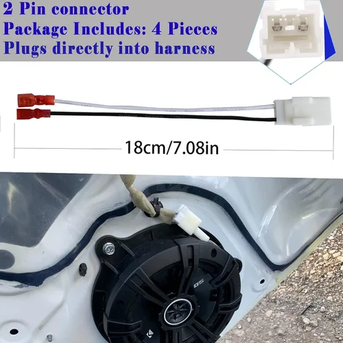 Miniatura 5 de Paquete de 4 adaptadores de arnés de cable de altavoz 72-6514 compatibles con Jeep Wrangler Chrysler Town & Country adaptador de arnés de altavoz