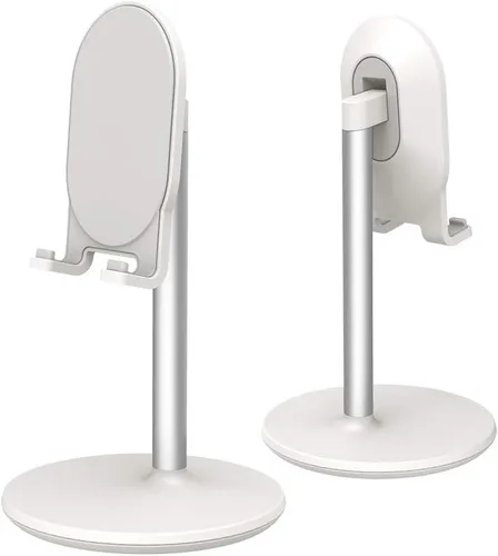 Soporte Bright Stone para teléfono de escritorio, soporte ajustable para teléfono celular para escritorio, compatible con Blanco