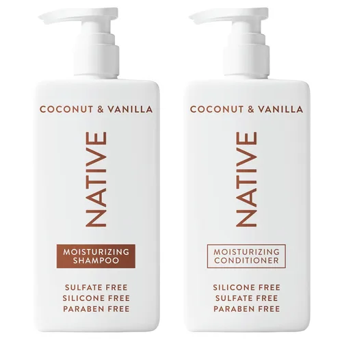 Native El champú y acondicionador de coco y vainilla contiene ingredientes derivados naturalmente | Todo tipo de cabello, color y tratado, dañado de