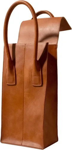 Miniatura 2 de Bolsa de transporte para vino 2 botellas de cuero vegano, bolsa interior de gamuza suave con divisor - Ideal para viajes, BYOB, catas de vino