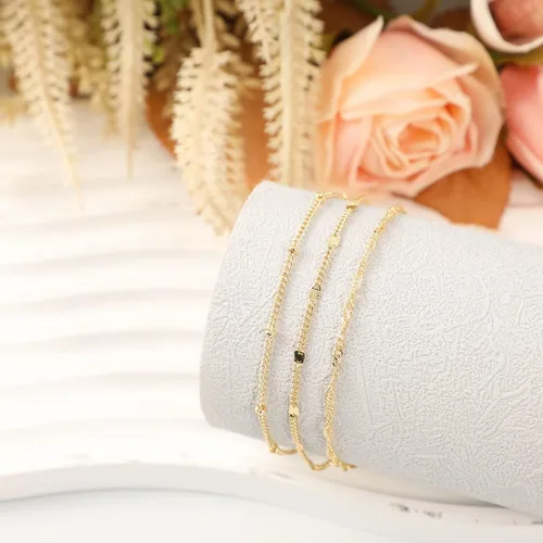 Miniatura 6 de CAROVO Pulseras de oro para mujer, pulseras chapadas en oro de 14 quilates para mujer, conjuntos de pulseras delicadas de espiga con clip de papel