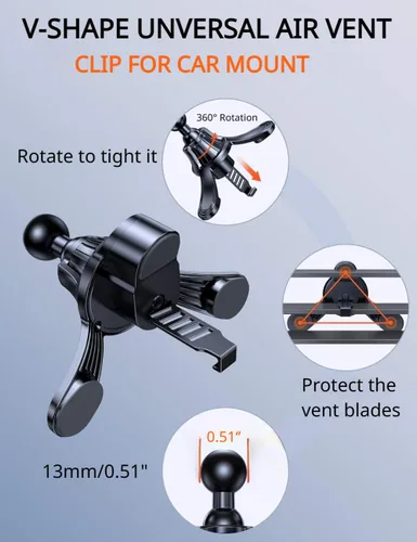 Miniatura 4 de Soporte de teléfono para automóvil, soporte de teléfono Union Jack para ventilación circular de aire para Mini Cooper Serie R soporte manos libres