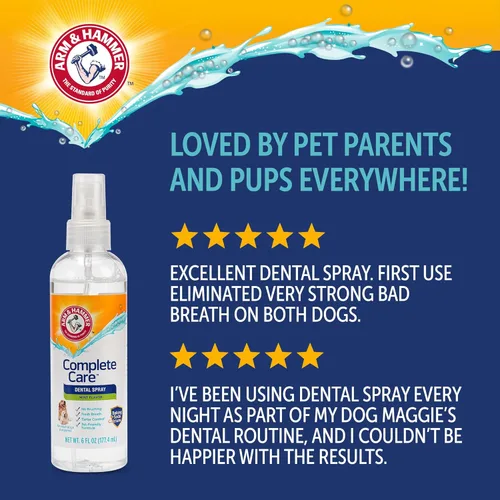 Miniatura 9 de Arm & Hammer Complete Care - Aerosol dental para perros, sabor a menta, ambientador de aliento de perro sin escobillas con bicarbonato de sodio