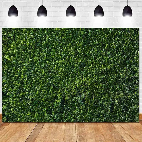 Miniatura 9 de HQM - Fondo de foto 3D de hojas verdes temáticas de primavera para naturaleza, boda, cumpleaños, recién nacido, baby shower, fotografía