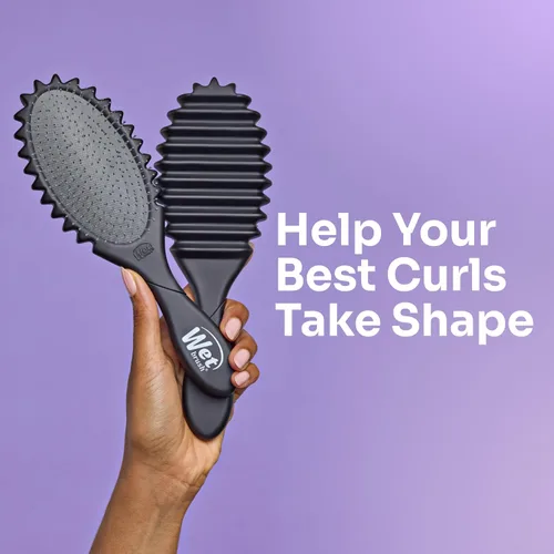 Miniatura 2 de Wet Brush Cepillo desenredante para rizos, negro, definición de rizos para tipos de cabello rizado y enrollado, cerdas IntelliFlex desenredan