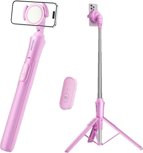 Miniatura 8 de UBeesize Trípode magnético de 72 pulgadas para iPhone con control remoto, soporte extensible para teléfono celular, compatible con MagSafe, trípode