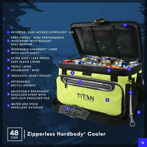 Miniatura 3 de Titan by Arctic Zone Deep Freeze Cooler - Enfriador de cuerpo duro sin cremallera, aislamiento de congelación profunda, forro de cuerpo duro